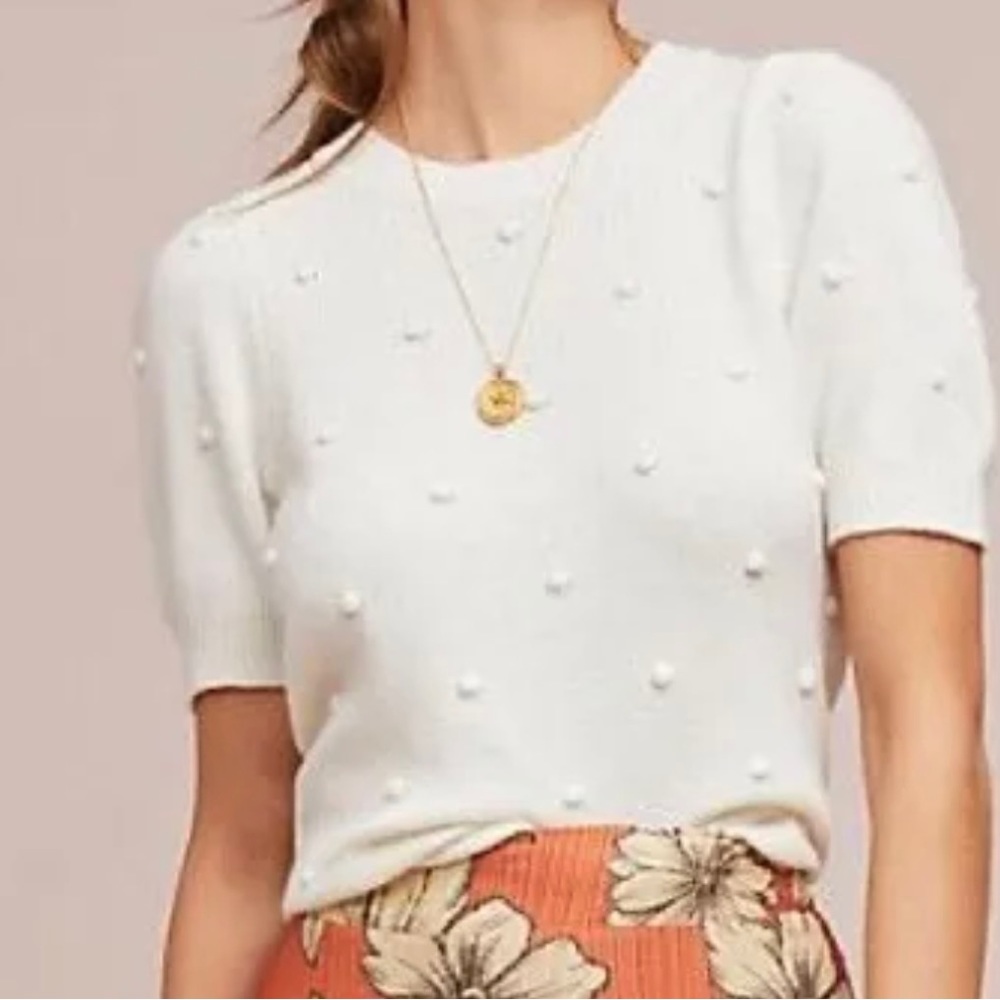 Anthropologie size L, cream colored